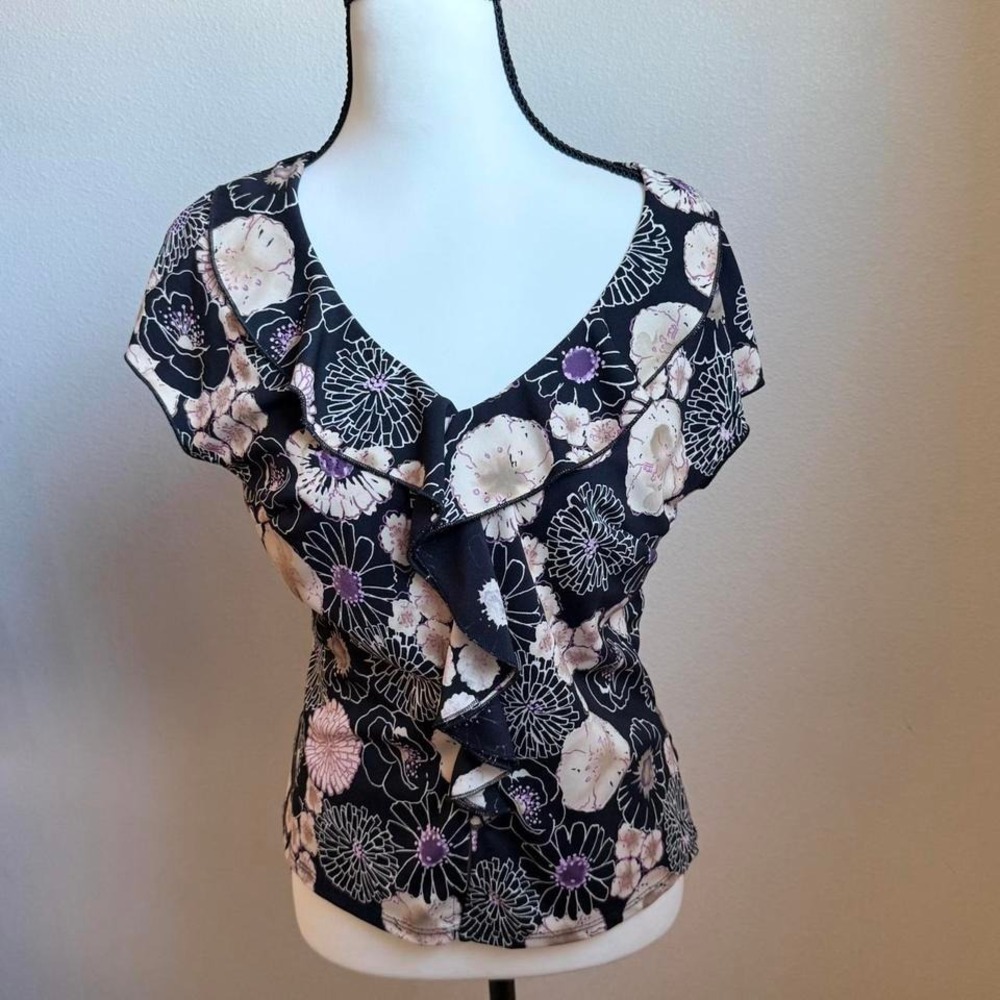 Black and‎ Purple BCBG Blouse